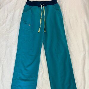 FIGS Women's Teal Kade High Waisted Cargo Scrub Pants